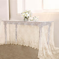 10 Pieces Lace Ivory Table Cloth 60x120 Inch Vintage Wedding Floral
