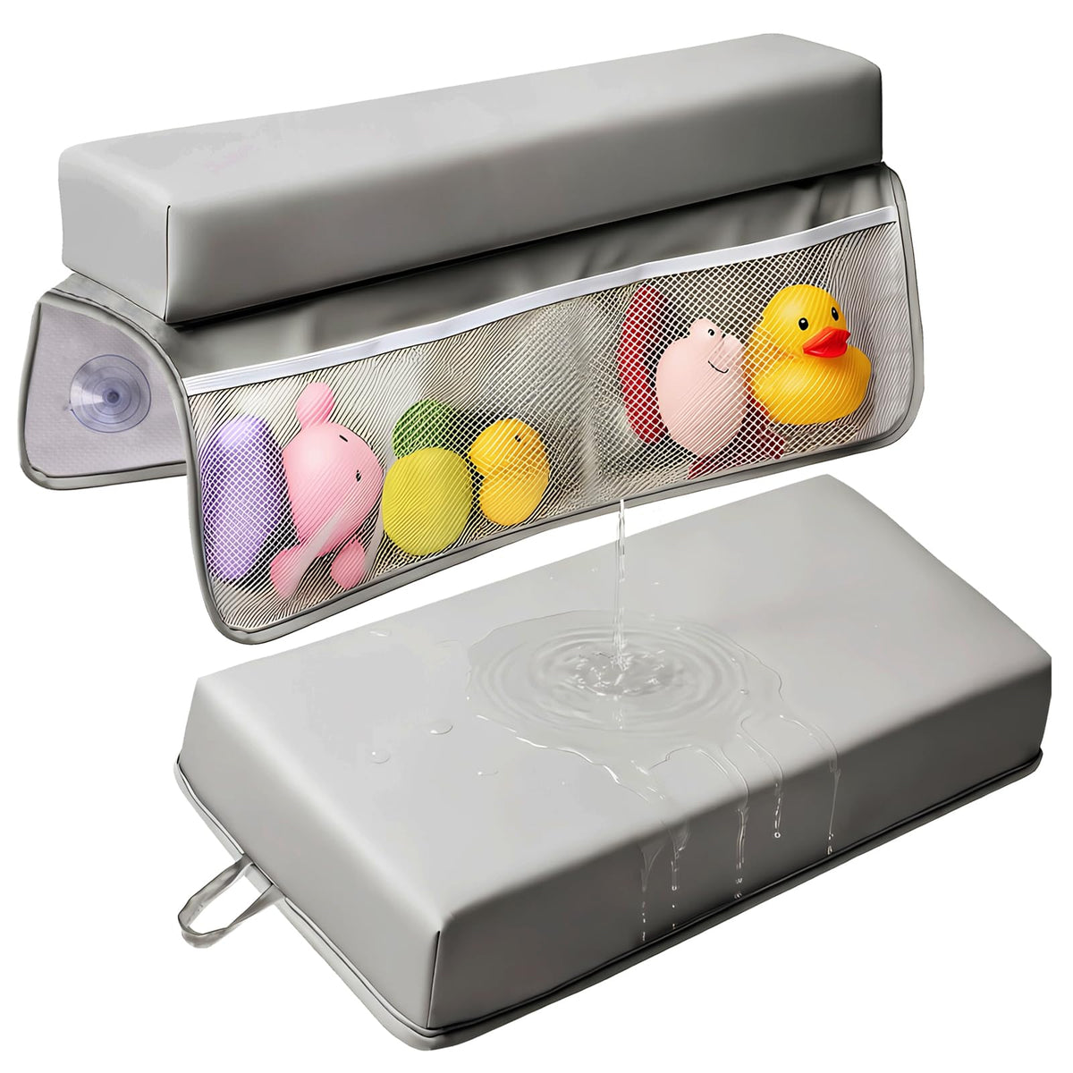 Baby Waterproof Vegan Leather Bath Kneeler and Elbow Rest Pad Set