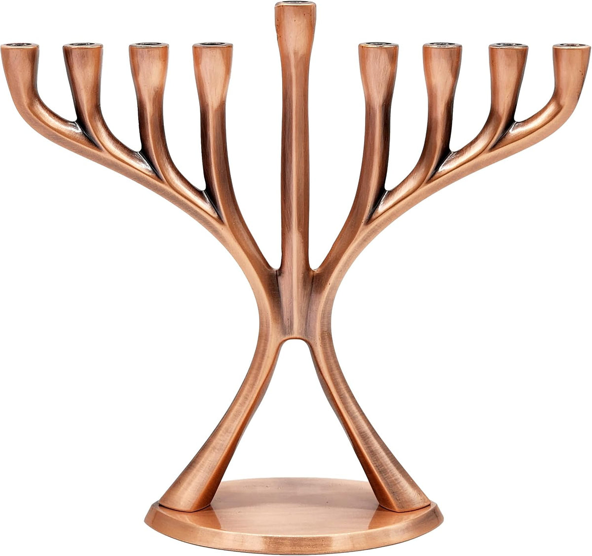 Contemporary Hanukkah , Polished, Non-tarnishing, Holds Most Hanukkah Candles (Copper)