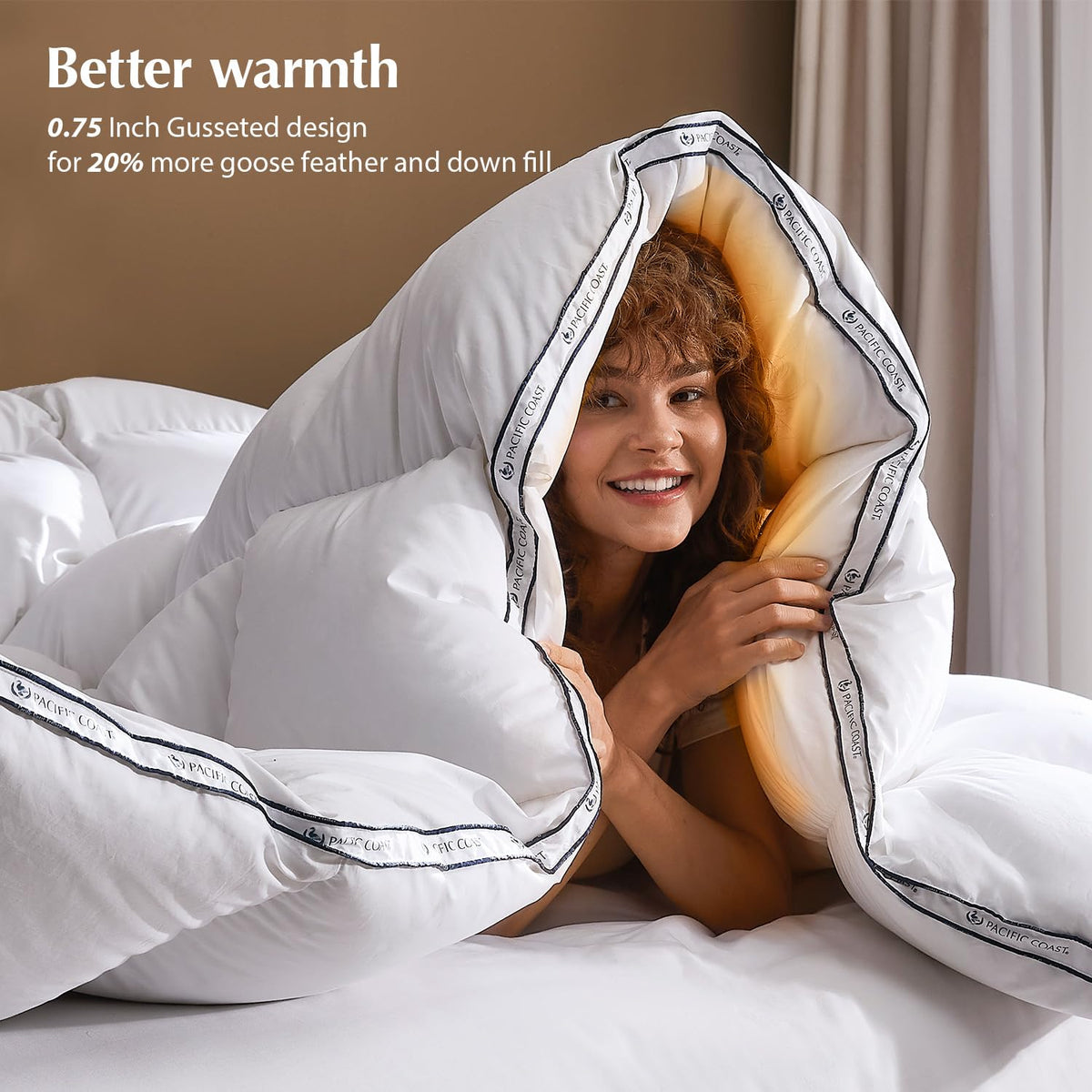 Goose Feather Down Fiber Comforters, Heavyweight Thickened Winter Duvet Insert, Ultra-Soft, Fluffy