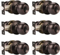 Keyed Alike Door Knob Locks, Exterior Door Handles, Front Entry Door Knobs, Bedroom Door Locks, Oil Rubbed Bronze, 6