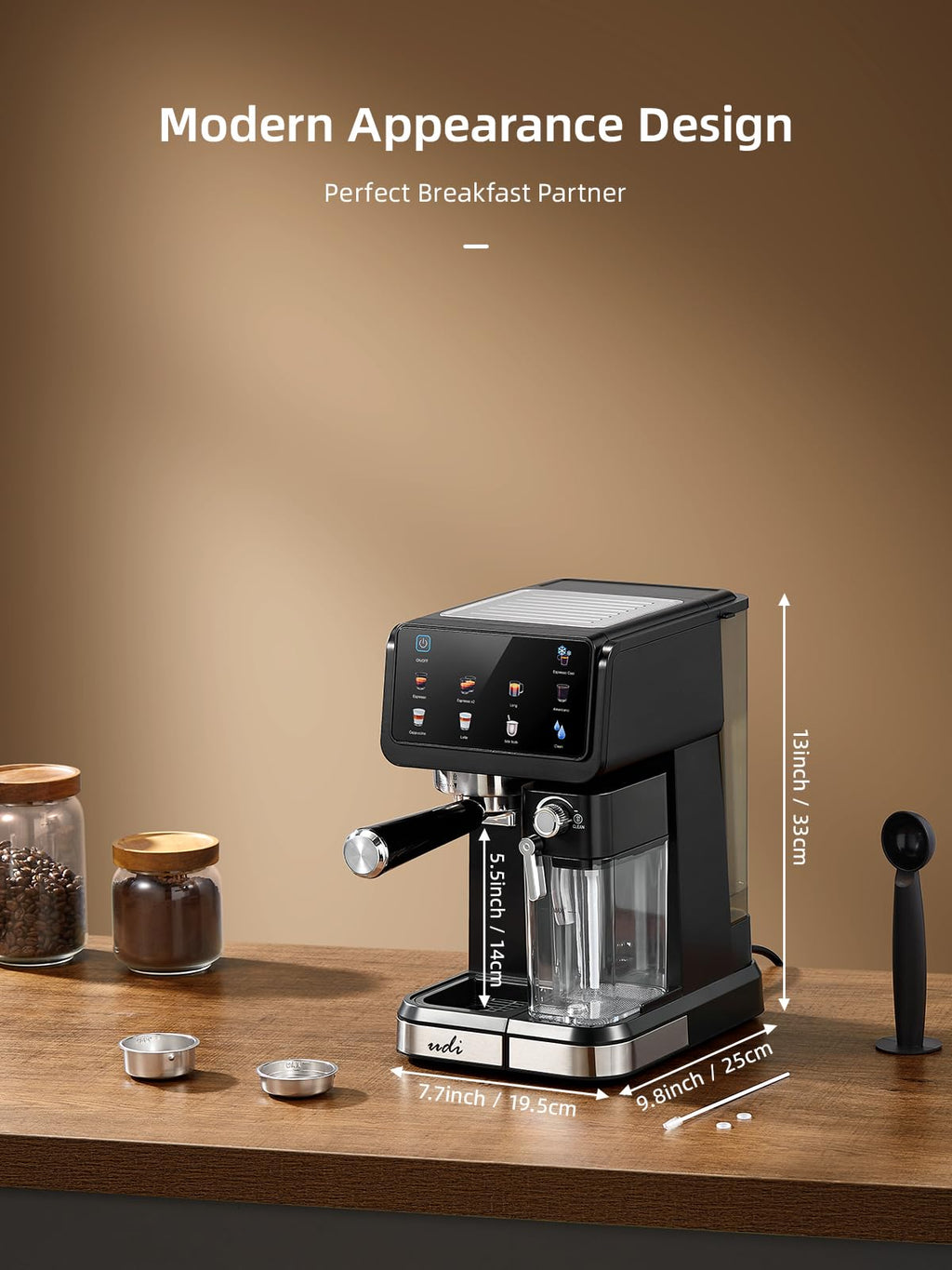 20 Bar Espresso Machine, 9-in-1 Coffee Maker