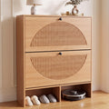 Shoe Cabinet with 2 Flip Drawers, Narrow Shoe Cabinet Storage, Freestanding Shoe Organizer with Adjustable Shelves &