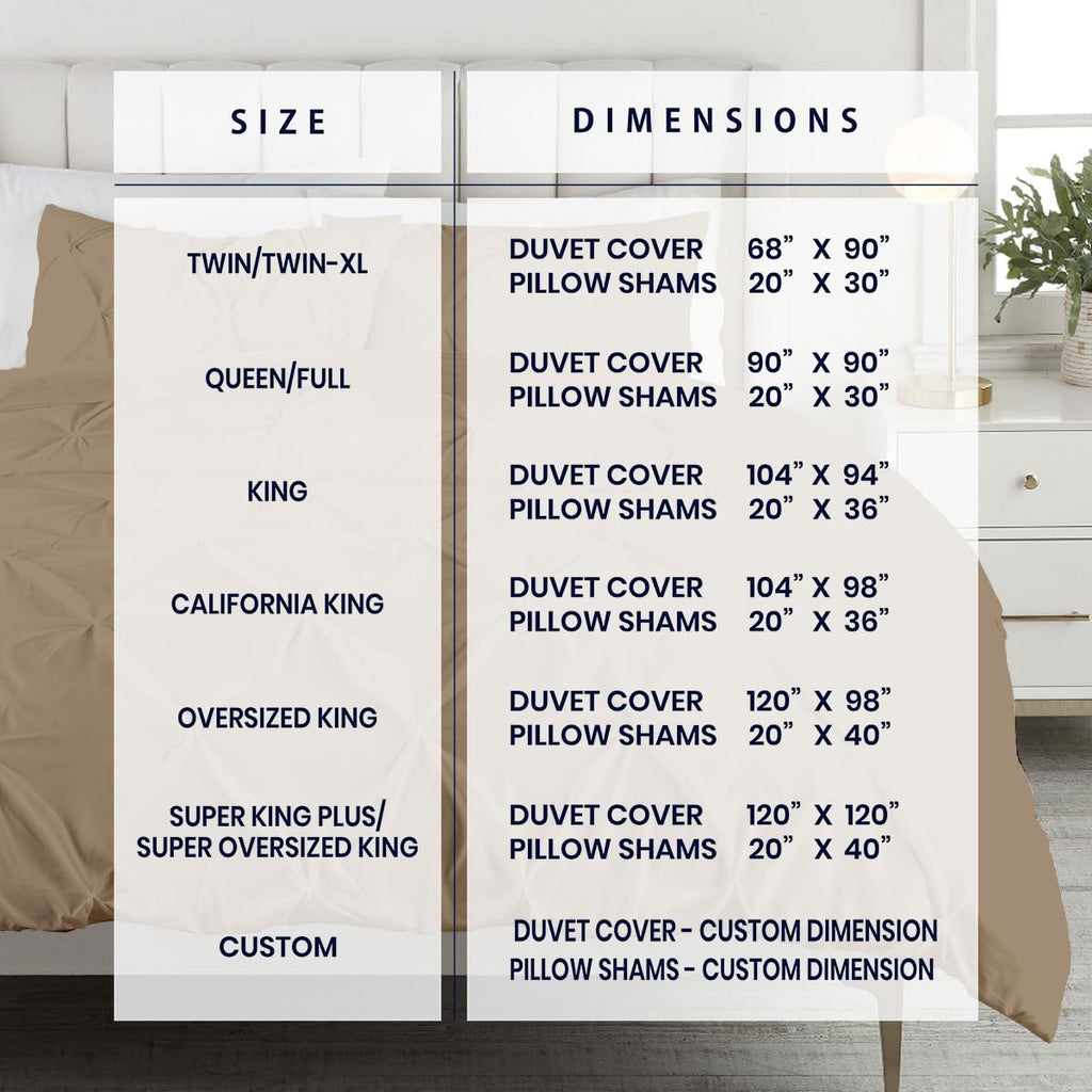 3 Pc King Size Pinch Pleated - Pintuck Duvet Cover Set - 100% Egyptian Cotton - 1000 TC Luxury Comforter Cover