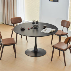 Inspired Saarinen Style Round Dining Table, 43.5" Tulip Table (Black)