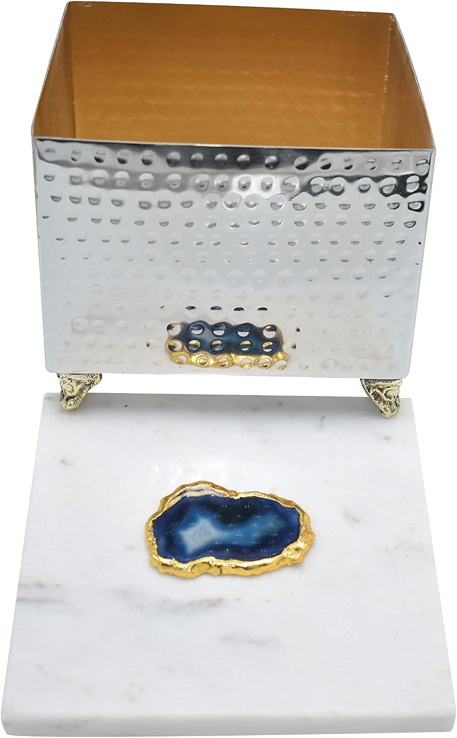 Royale Minerals Agate Geode Bookends Large Bookends for Shelves, Non-Skid Bookend, Book Stopper for