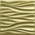 3D Wall Panels, Champaign Gold Wave Design, 19.7''x19.7''