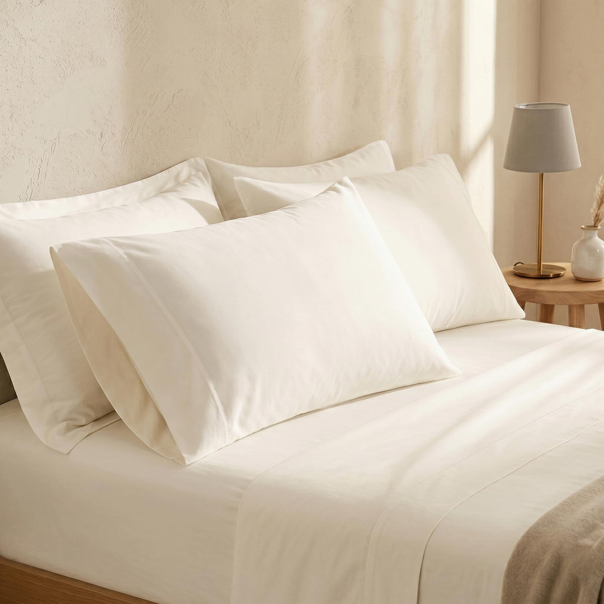 100% Organic Cotton Sheets, 300 Thread Count 4-Piece GOTS Certified Bed Sheet Set Fits Mattress Upto 17" Deep Pocket