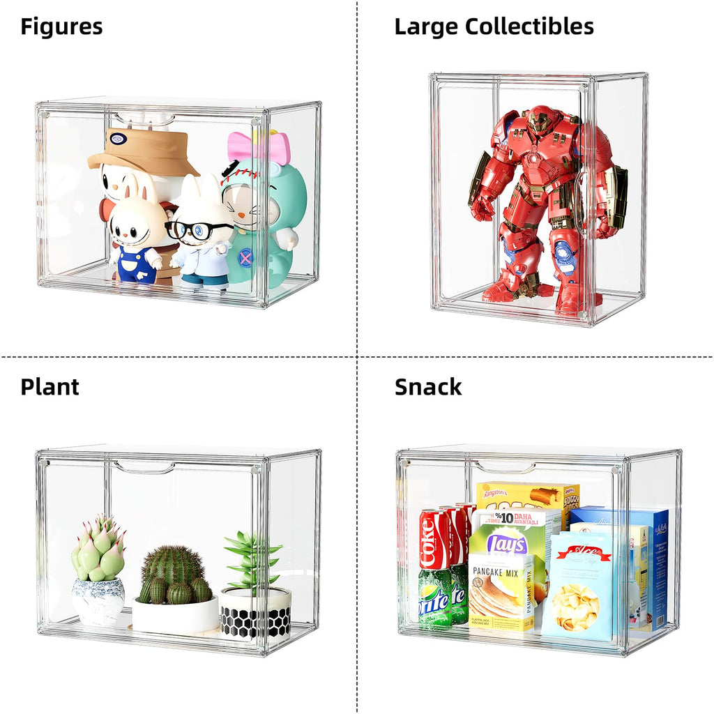 Clear Purse Organizer for Closet, 5 Pack Handbag Storage Organizer, Acrylic Display Case for Collectibles , Stackable