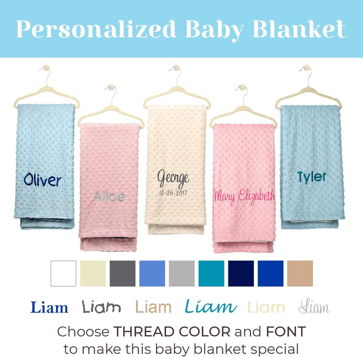 Personalized Baby Blanket for Boys, Fast USA Shipping, Custom Baby Blankets, Personalized Gifts with Name, Plush
