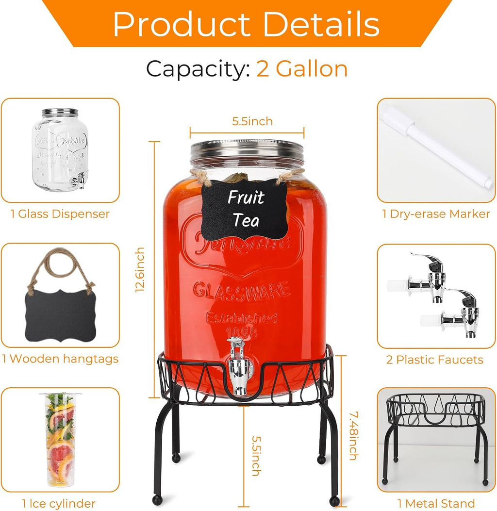 1 Pack 2 Gallon with Stand, Ice Core, Spigot