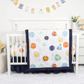3 Piece Baby Crib Bedding Set for Boys, Planets