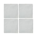 5x5 Glossy White Zellige Look Ceramic Wall Tile - Handmade Style Square Field Tile (4 Pieces)