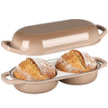 Enameled Cast Iron Double Bread Dutch Oven, Mocha