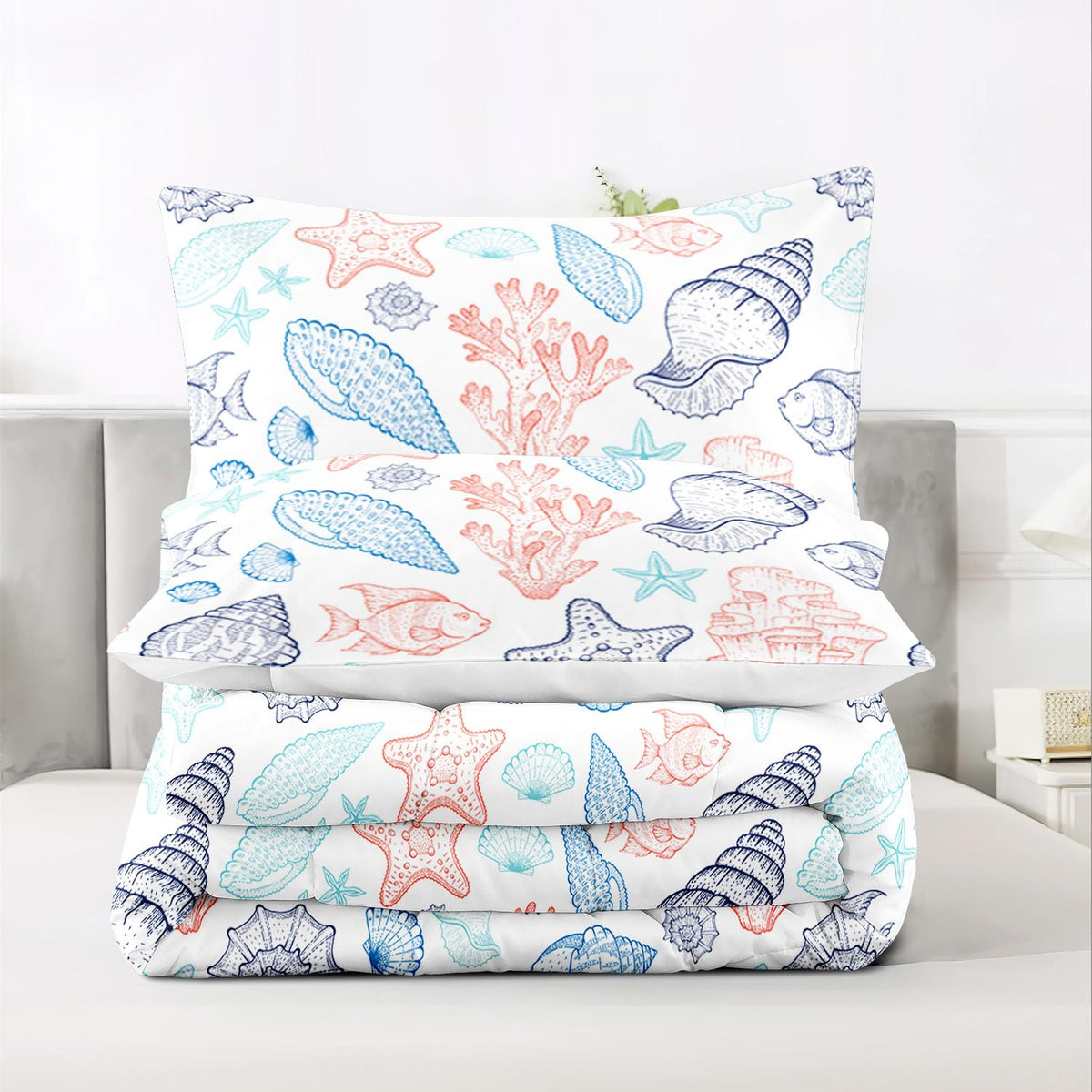 Sea Shell Bedding Comforter Set - Ocean & Coastal Beach Theme