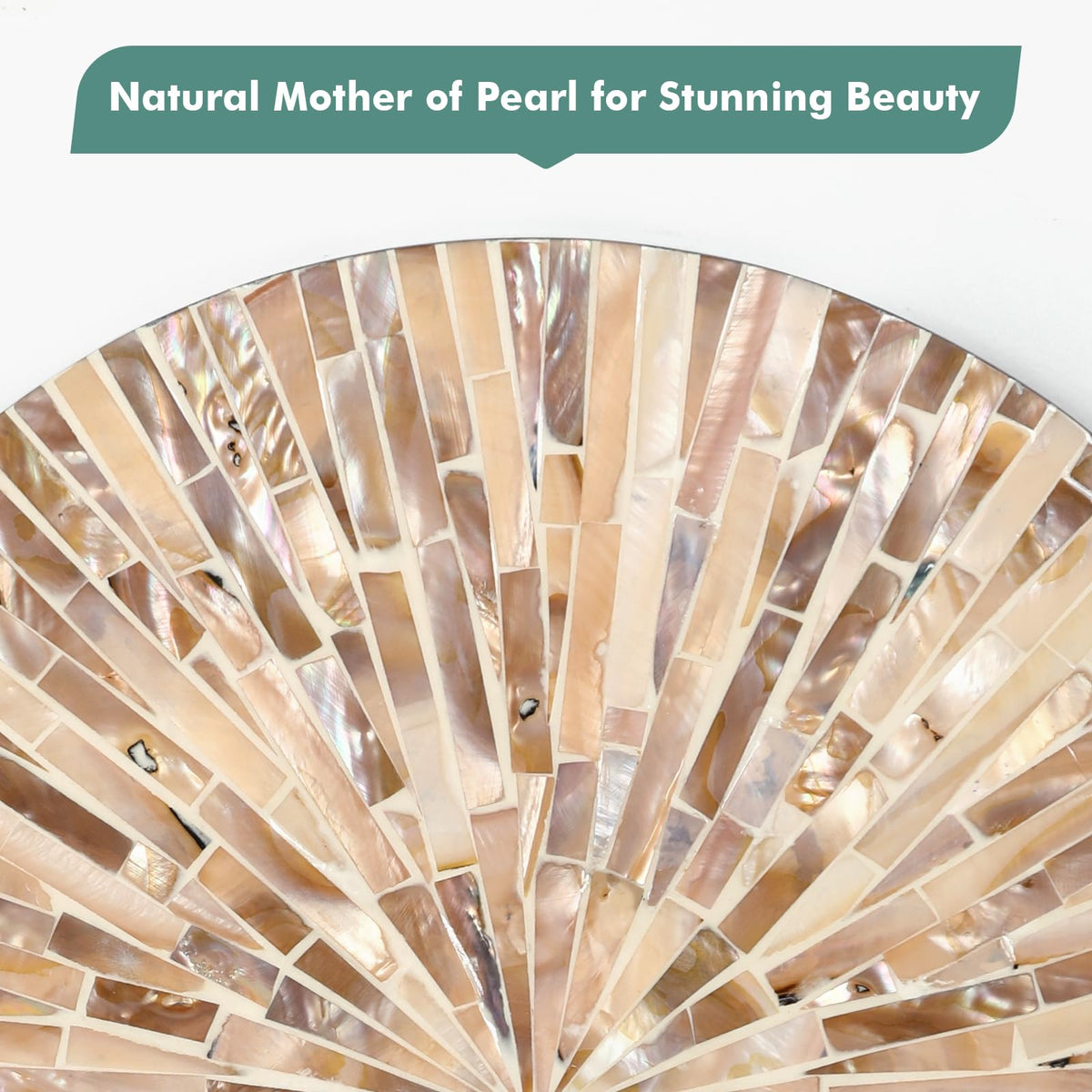 Boho Mother of Pearl Decorative Wall Mirror,Brown