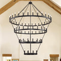 70-Inch Wagon-Wheel Chandelier, Large Rustic Ring Light for Vaulted Ceilings