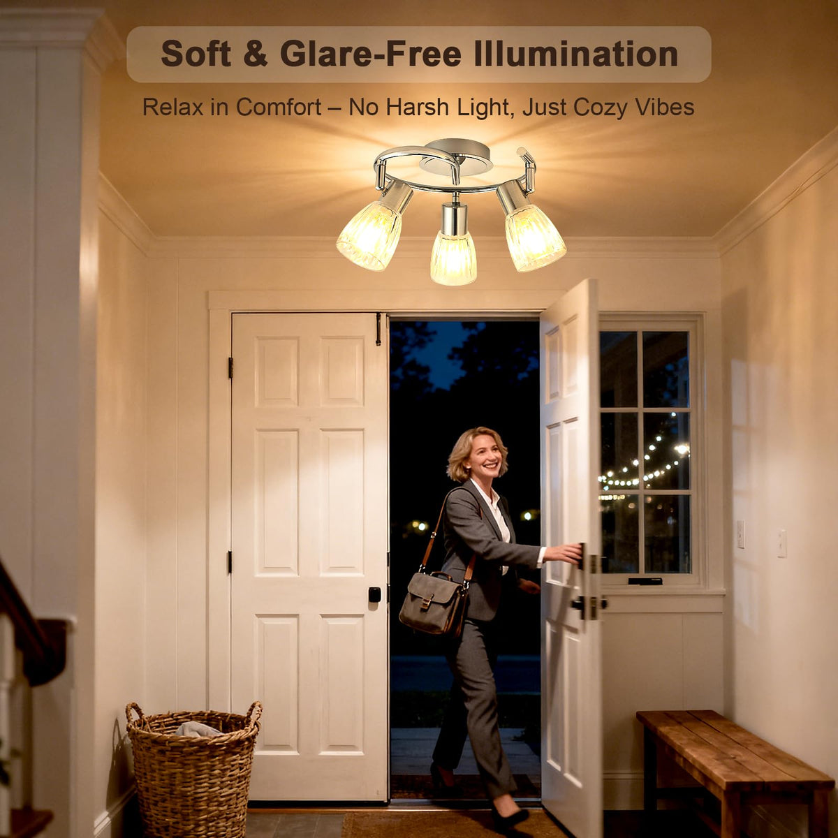 Ceiling Light Fixture Adjustable Modern Chrome Track Lighting