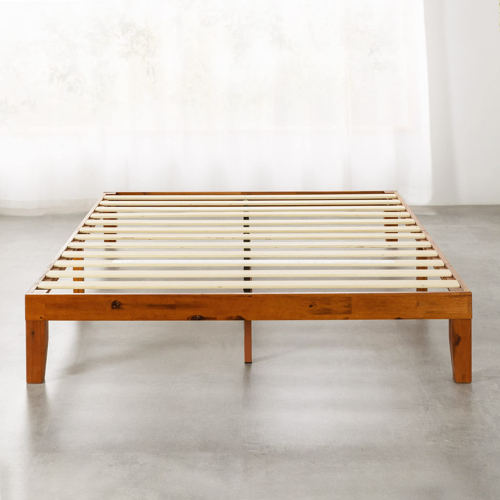 Naturalista Classic 12-Inch Solid Wood Platform Bed | Wooden Slats, No Box Spring Needed, Easy Assembly | Full, Cherry