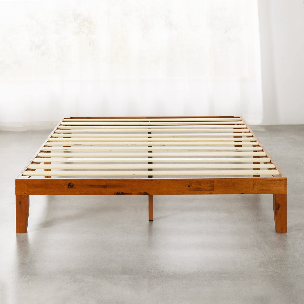 Naturalista Classic 12-Inch Solid Wood Platform Bed | Wooden Slats, No Box Spring Needed, Easy Assembly | Full, Cherry