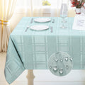 Soild Plaid Jacquard Spillproof Table Cloth Elegance Wrinkle Resistant