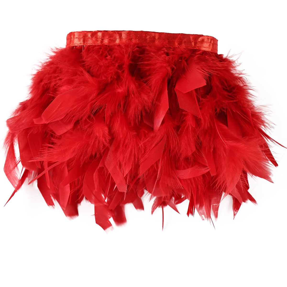 Red Turkey Feathers Trim Fringe 5Yard 4-6inch