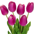 6PCS 23" Fake Tulip Flowers Artificial Fuchsia Tulips Long Stem Faux Flower, Silk Flower Décor for Floral