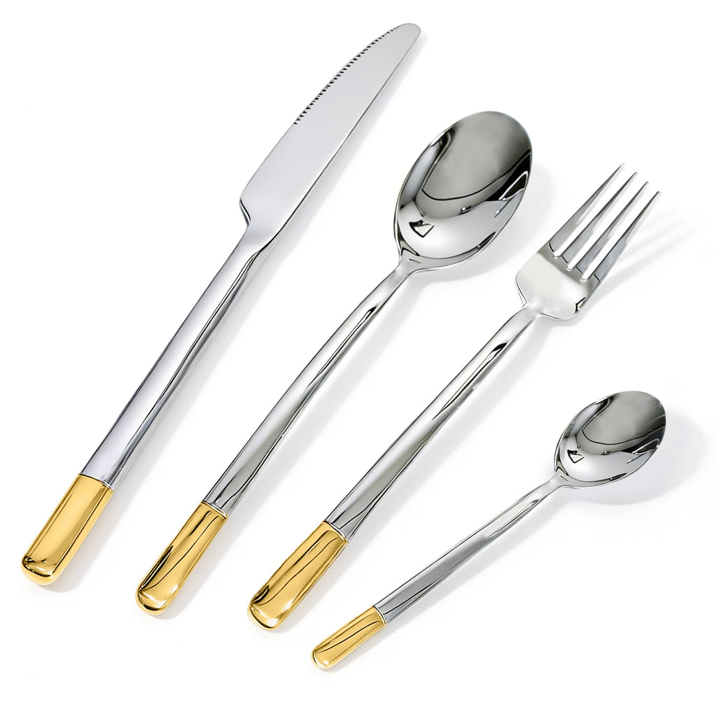 Silverware Set Service for 8, 32-Piece Modern Stainless Steel Flatware Cutlery Set, Dinnerware sets Include Fork