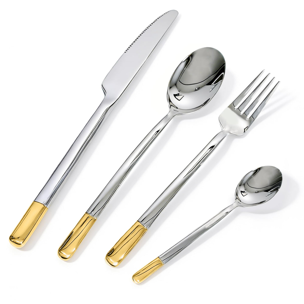 Silverware Set Service for 8, 32-Piece Modern Stainless Steel Flatware Cutlery Set, Dinnerware sets Include Fork