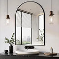 Arched Bathroom Mirror, 24"X36" Wall Mounted Vanity Mirror and Entryway, Black