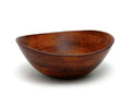 Rubberwood Wavy Rim Bowl with Cherry Finish for Fruits, Salads, or Popcorn, Large, 13" x 12.5" x 5", 155.54 Fl. Oz.