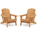 Oversized Wooden Folding Adirondack Chair with Pre-Assembled Backrest and Seat Board, Lounge Chair for Outdoor Patio