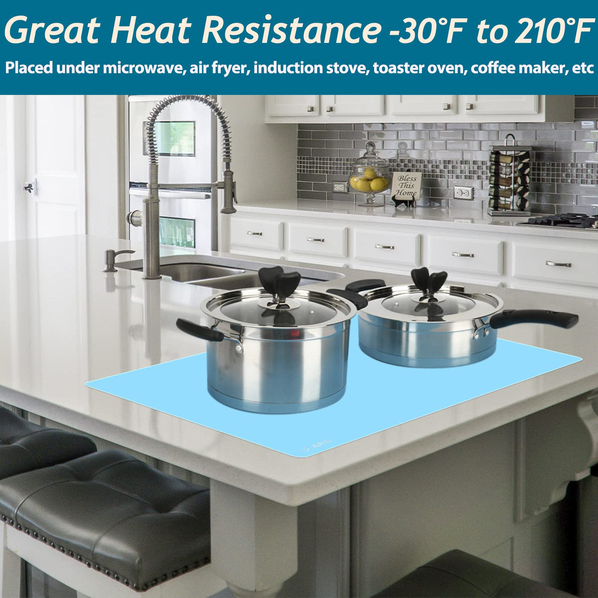 Extra Large Silicone Mat Kitchen Counter Heat Resistant Table Mat 36" x 24"