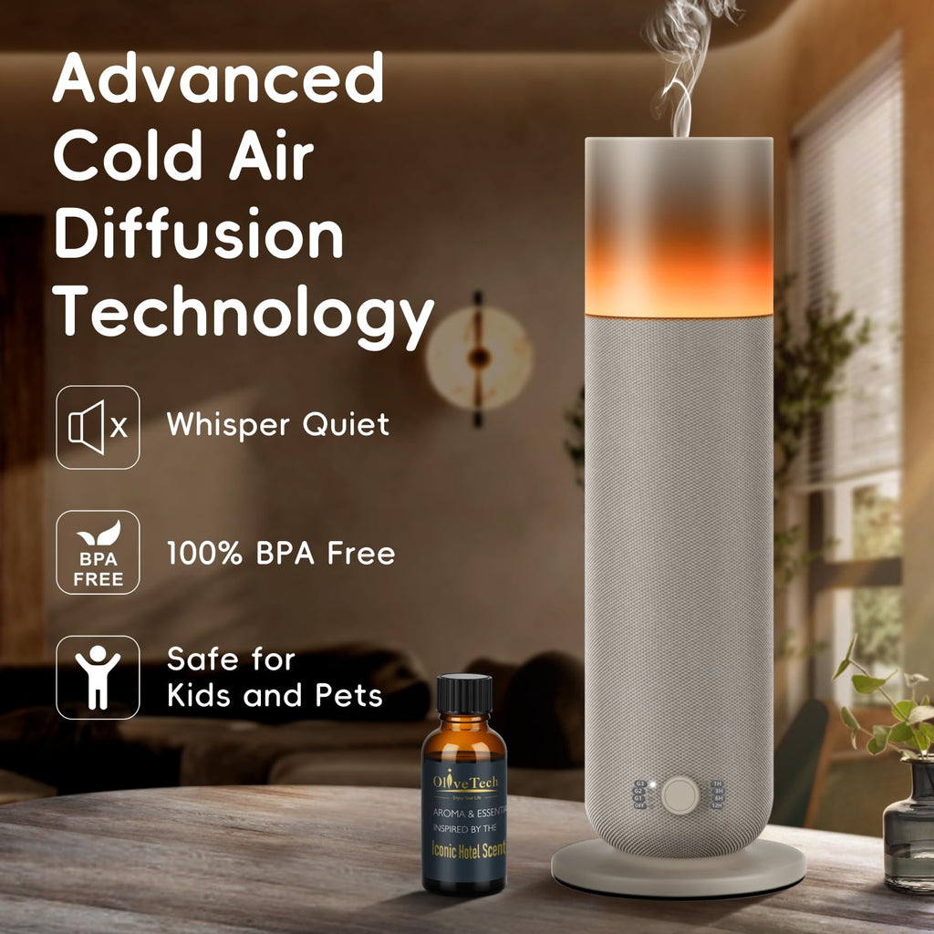 Waterless Diffuser with Fabric-Wrapped Design, Cold Air Scent Diffusers Collection Diffuser, Adjustable Intensity