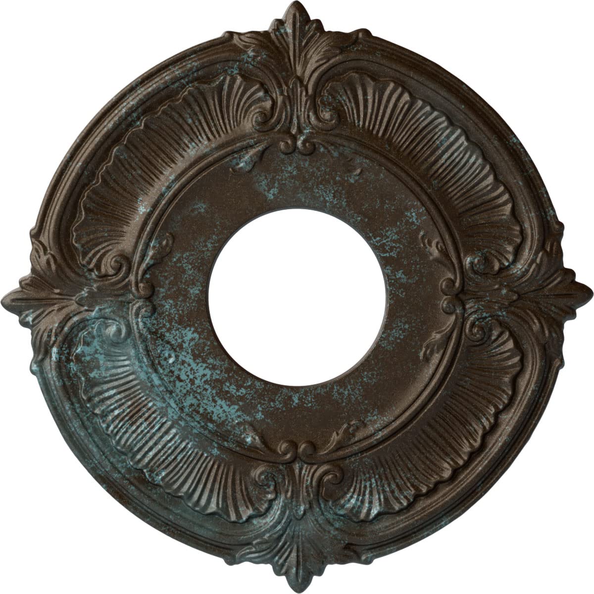Attica Ceiling Medallion (Fits Canopies up to 3 1/2"), Hand-Painted Bronze Blue Patina