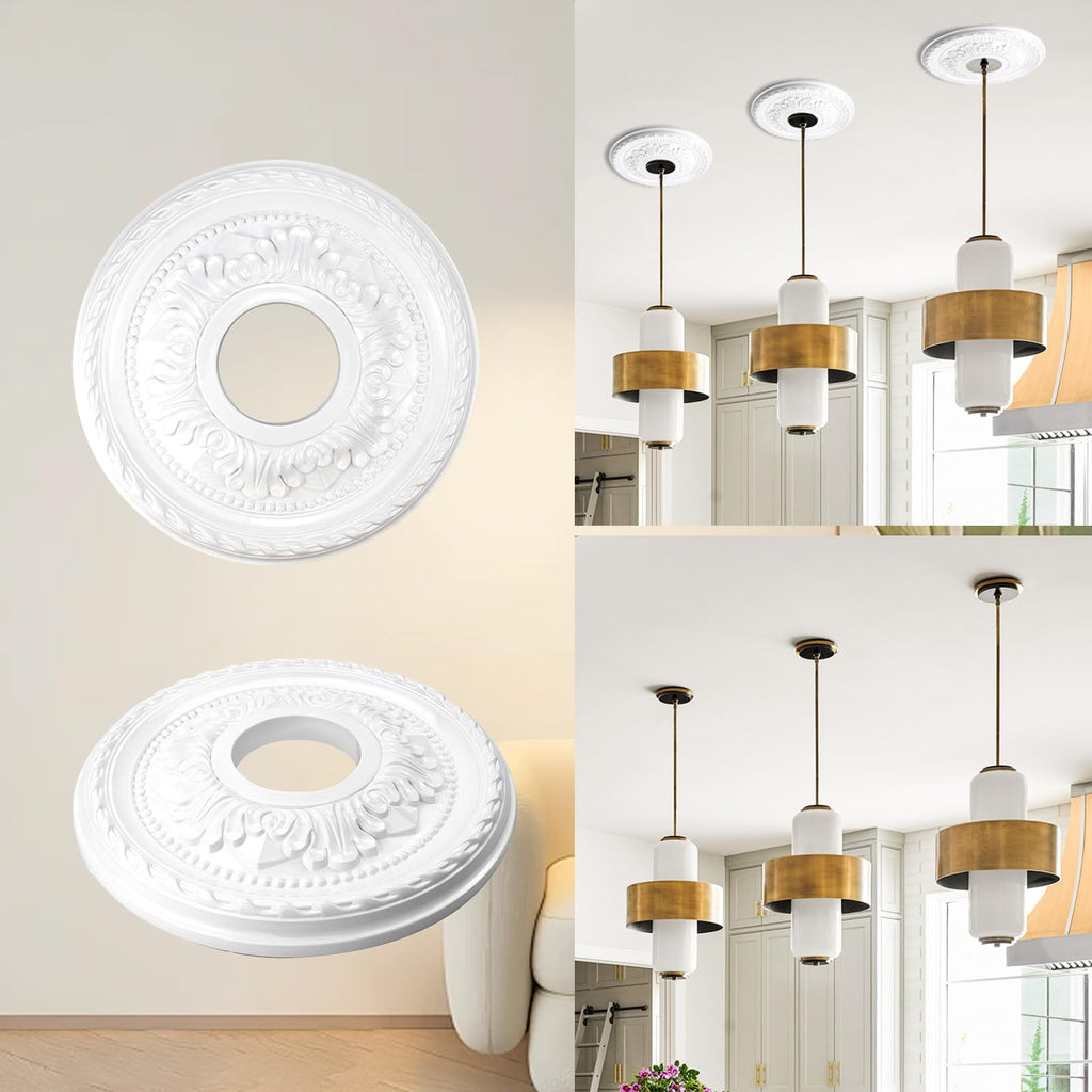 Ceiling Medallions for Chandeliers Ceiling Fan Medallion , shopping mall, bedroom 12.2" Light Medallion White