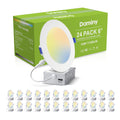 24 Pack 6 Inch LED Recessed Lighting, Canless Wafer Downlight