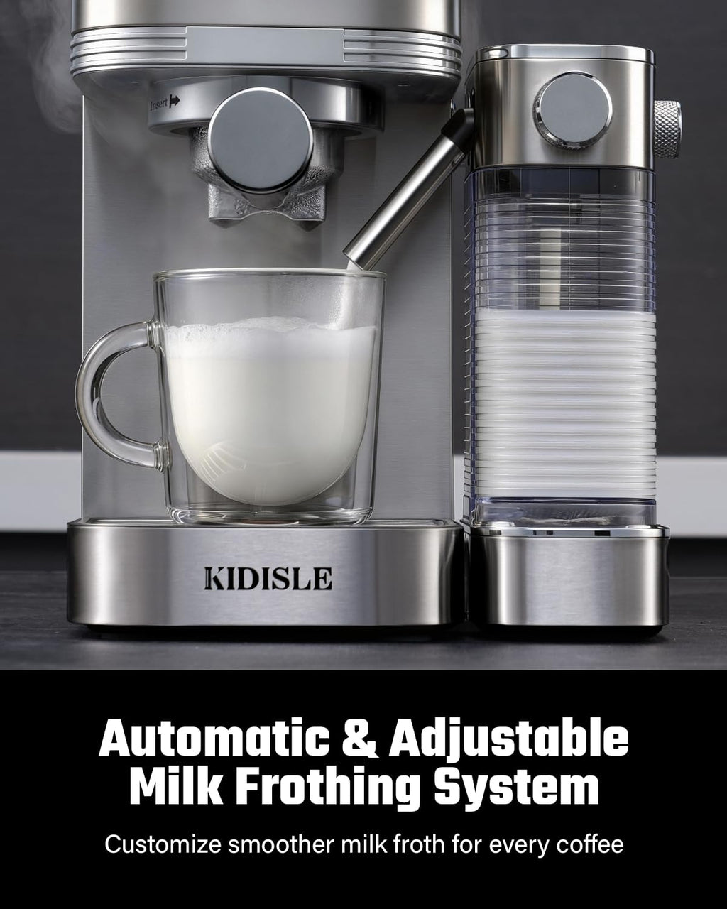 20 Bar Espresso Machine with Auto Milk Frother & Touchscreen, 1350W