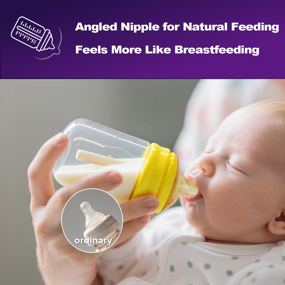 Baby Bottles for Newborns, Anti-Colic Wide Neck, Natural Latch