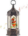 12.8" Lighted Musical Christmas Snow Globe Lantern with Three Red Cardinals in Tree, Swirling Glitter, Antique