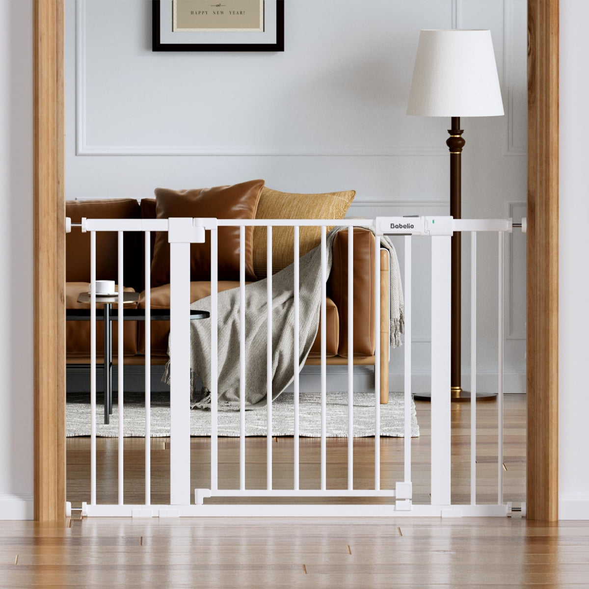 31-46" Baby Gate for Stairs, with Wide Door