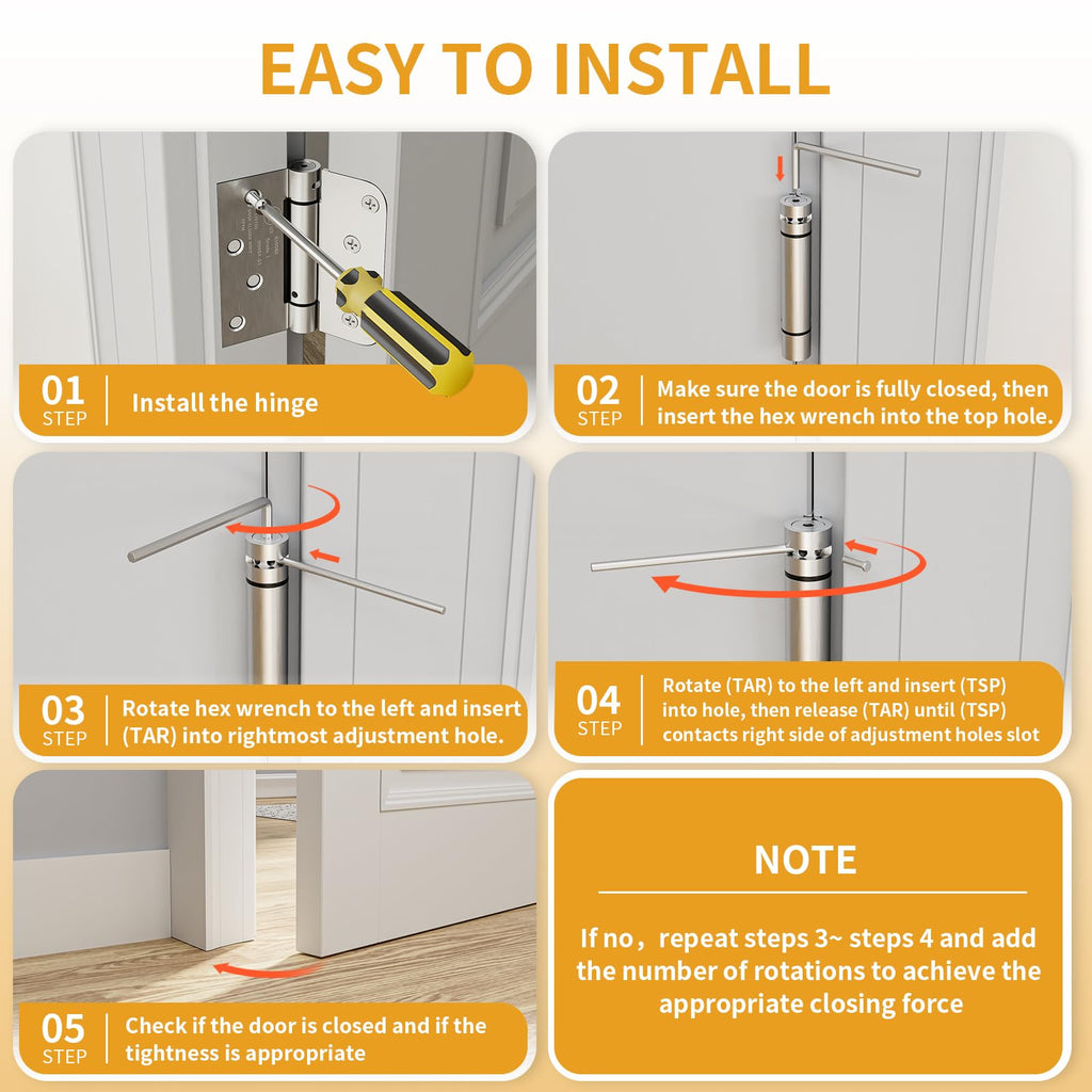 3 Pack Spring Hinges Self Closing 4 Inch, Self Closing Door Hinges