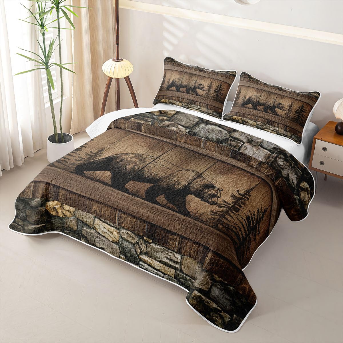 Rustic Cabin Bear Lightweight Quilt