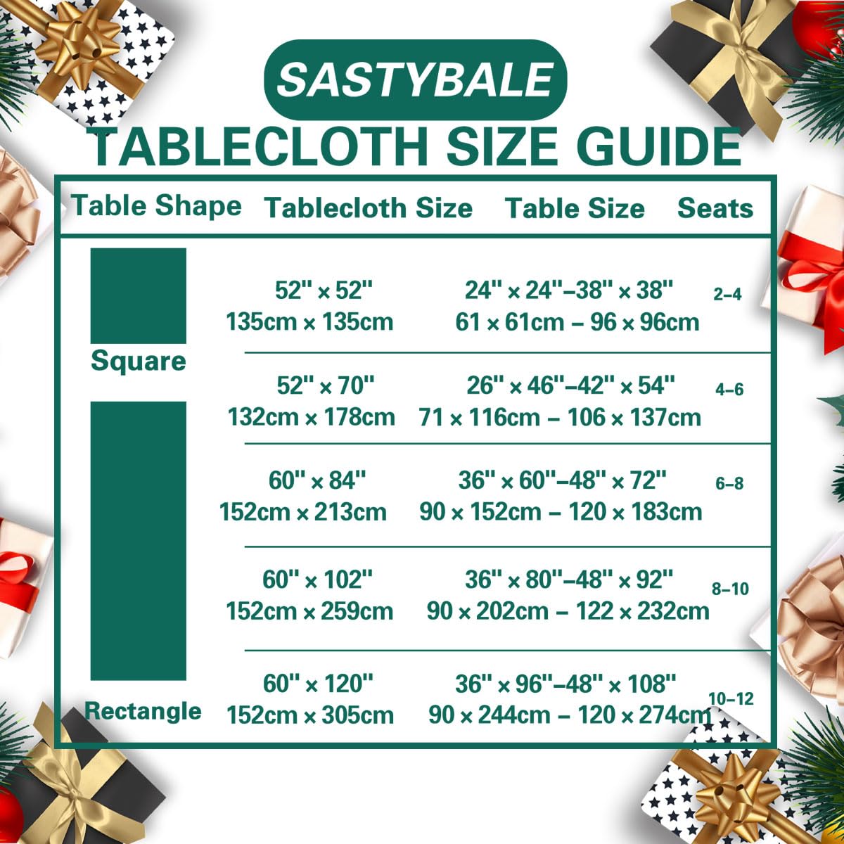 Christmas Rectangle Jacquard Tablecloth, Green, 60" x 120"