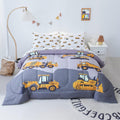 Twin Comforter Set for Boys, 4-Piece Bed in a Bag, 3D Construction Bedding Comforter Sheet Set, Ultra Soft and