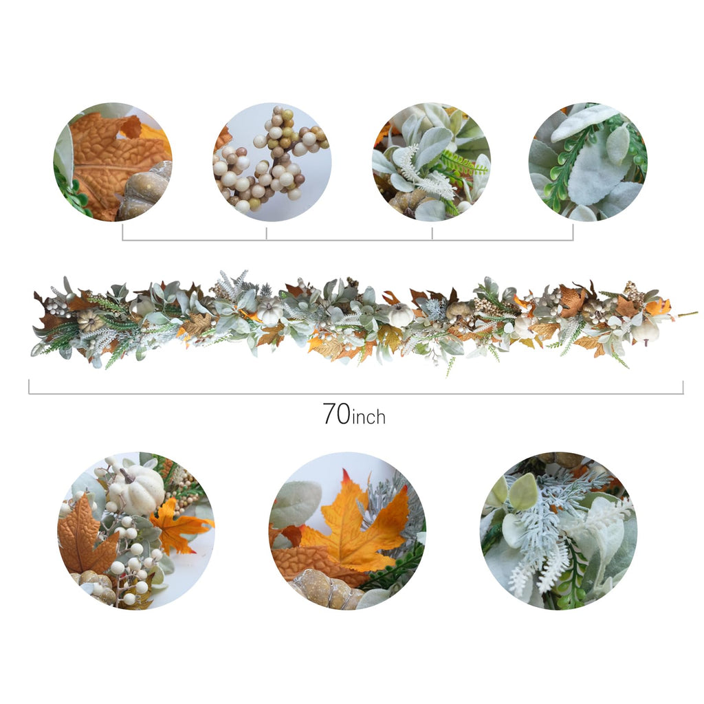 Fall Wreath Pumpkin Garland Thanksgiving Autumn Neutral Garlands Decoration