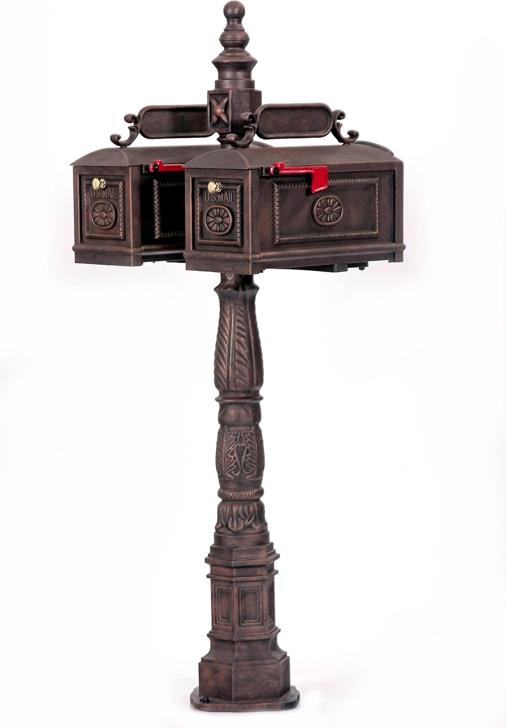 Decorative Residential Curbside Cast Aluminum Double Mailbox Bronze Authentic * Original * Exclusive