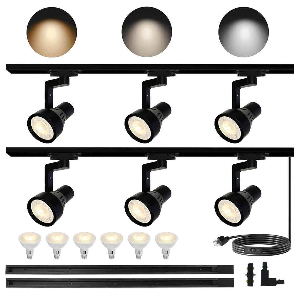 Plug in H Type LED Track Lighting Kit Dimmable Spotlight Complete System