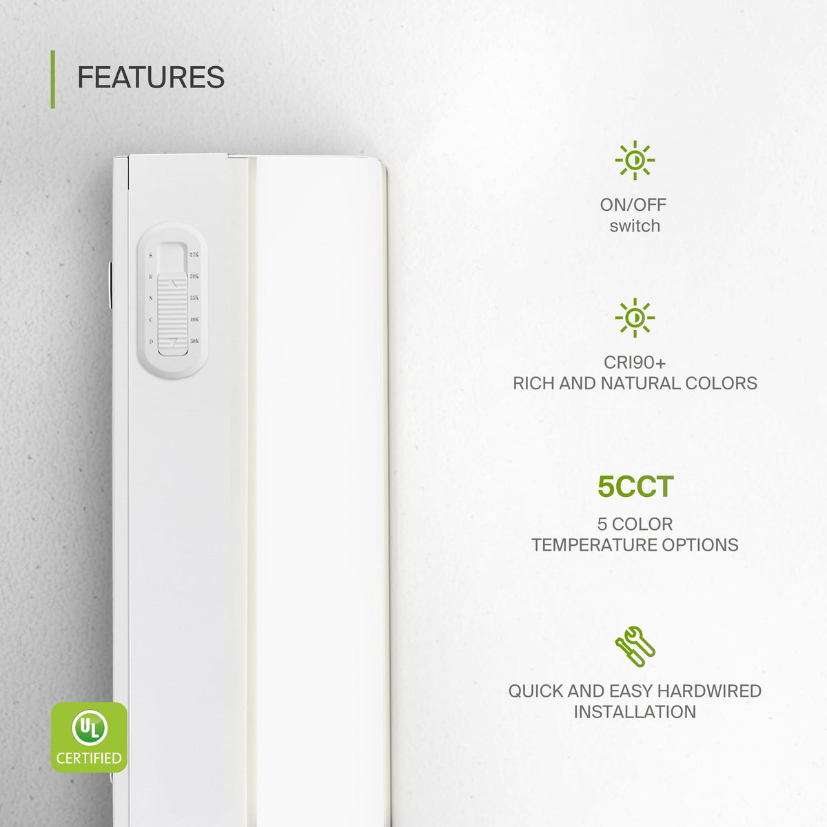 LED Under Cabinet Lighting Hardwired, 40 Inch 20W