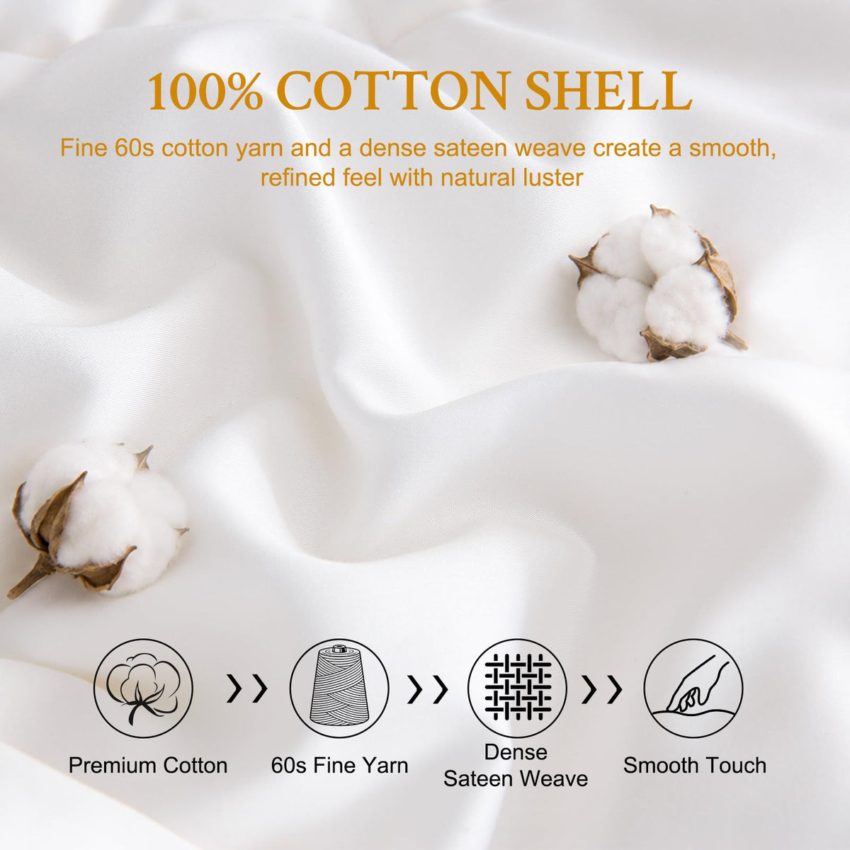Luxurious All Season Wool Comforter, 100% Natural Australian Lamb Wool Filling, Natural Comforter Duvet